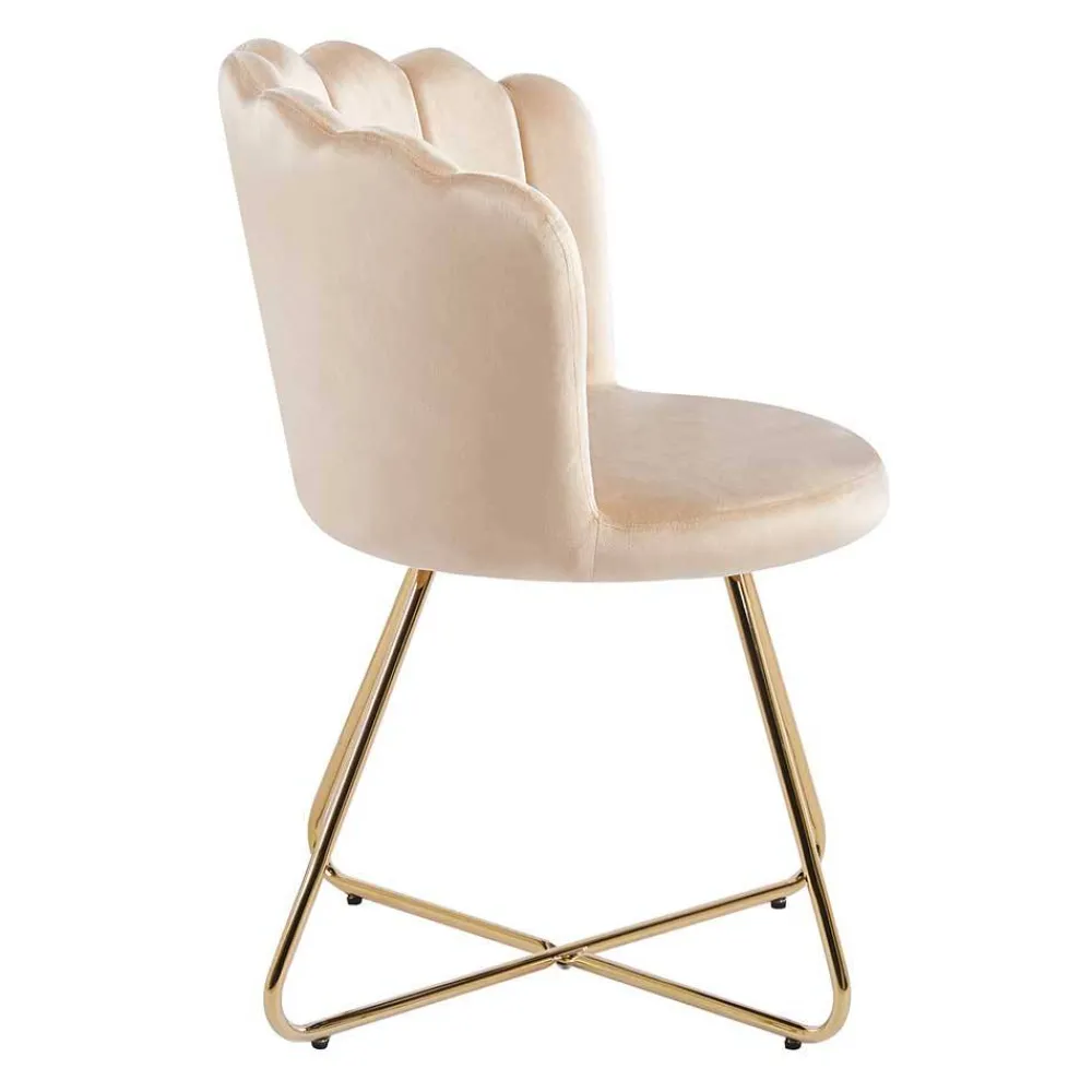 Wohnen Muschelstühle in Beige und Gold - Cagahan (2er Set)