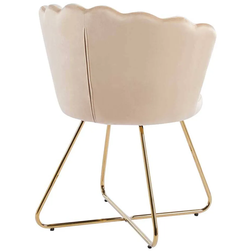 Wohnen Muschelstühle in Beige und Gold - Cagahan (2er Set)