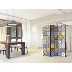 Wohnen Muster Kachel Optik Paravent in Bunt - Nany