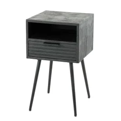 Wohnen Nachttische*Nachtkommode Beistelltisch in Schwarz - Jadamos