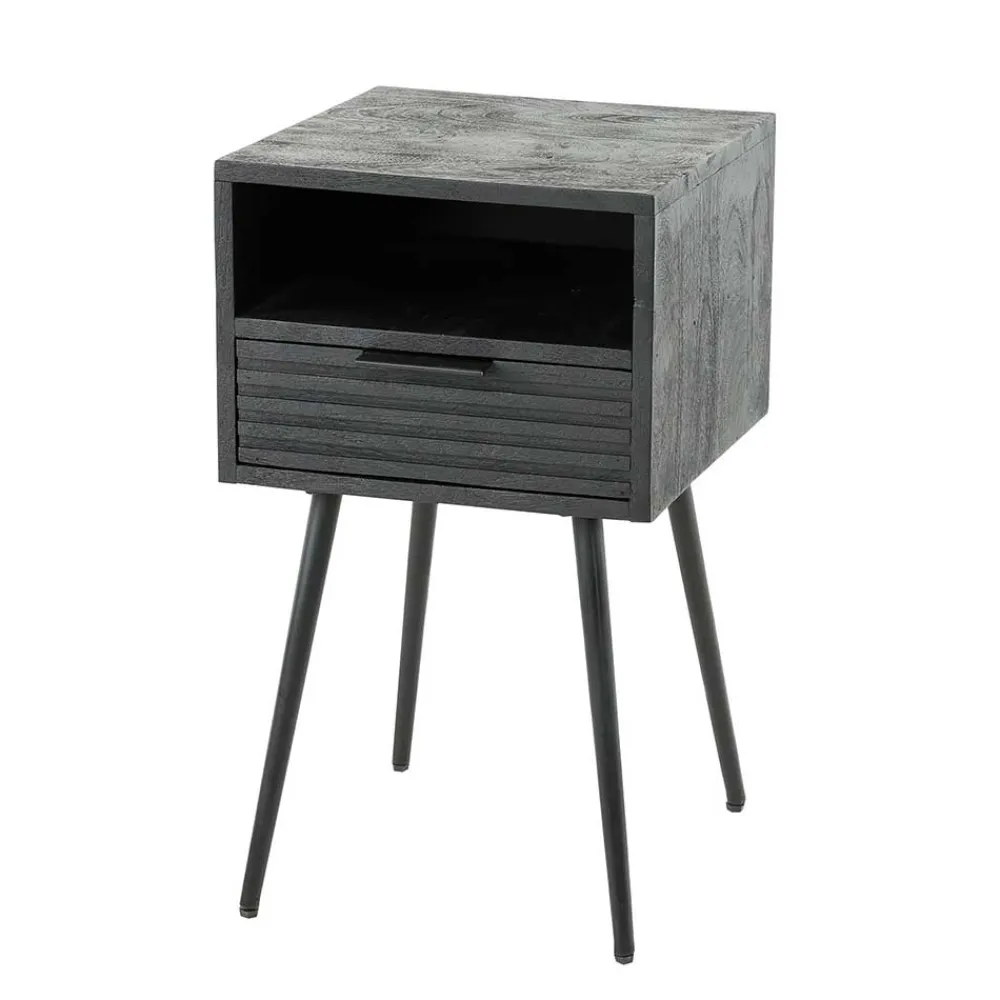 Wohnen Nachttische*Nachtkommode Beistelltisch in Schwarz - Jadamos