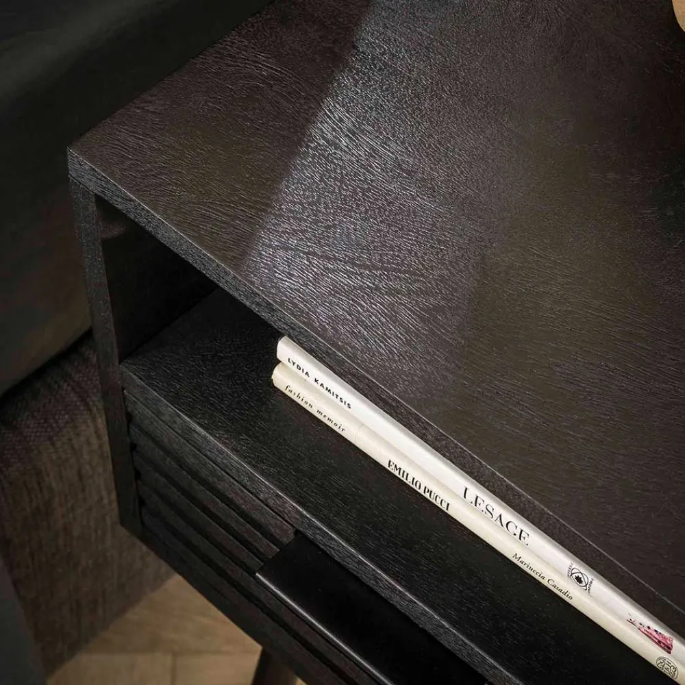 Wohnen Nachttische*Nachtkommode Beistelltisch in Schwarz - Jadamos