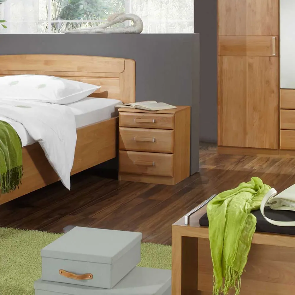 Wohnen Nachtkommode Bordeaux aus Erle (2er Set)