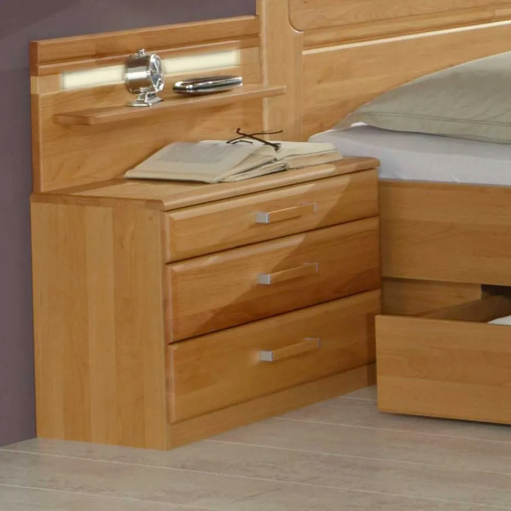 Wohnen Nachtkommode Bordeaux aus Erle (2er Set)