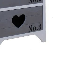 Wohnen Nachtkommode Cosmonata in Grau Weiß