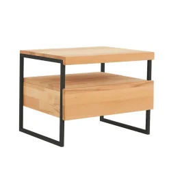 Wohnen Nachttische*Nachtkommode Ettina in Natur und Schwarz