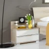 Wohnen Nachtkommode Forcelan in Eiche Sägerau Weiß