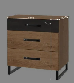 Wohnen Nachtkommode im Industry und Loft Stil - Bram