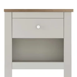 Wohnen Skandinavische Möbel|Weiße Möbel*Nachtkommode in Cremeweiß mit Eiche - Langoona