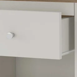 Wohnen Skandinavische Möbel|Weiße Möbel*Nachtkommode in Cremeweiß mit Eiche - Langoona