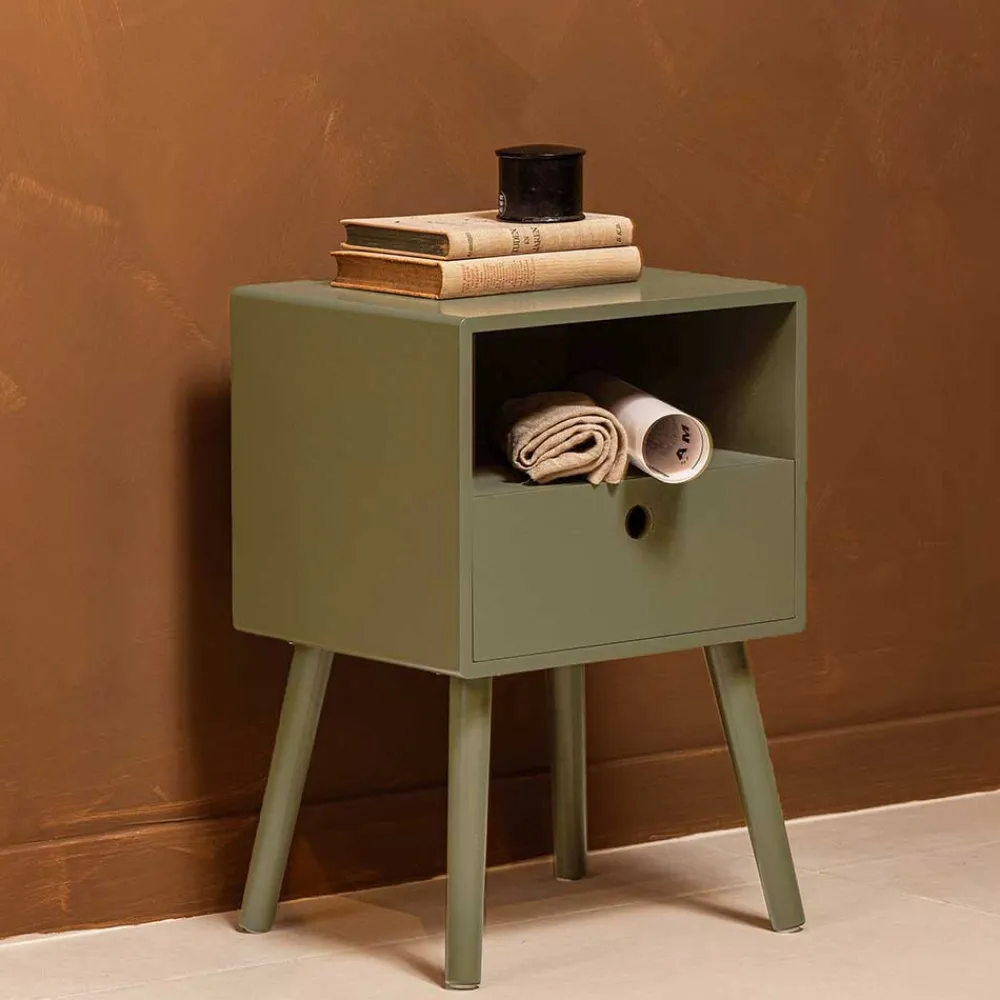 Wohnen Nachtkommode in Dunkelgrün - Joi