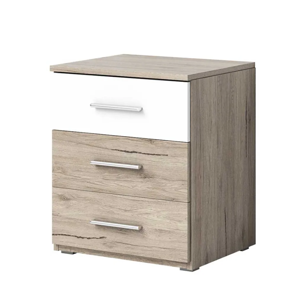 Wohnen Weiße Möbel|Nachttische*Nachtkommode in Eiche San Remo - Anglivia