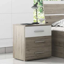 Wohnen Weiße Möbel|Nachttische*Nachtkommode in Eiche San Remo - Anglivia