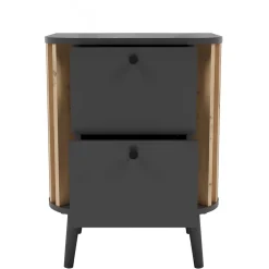 Wohnen Nachtkommode in Grau und Wildeiche - Penzanca