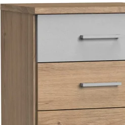 Wohnen Kommoden|Nachttische*Nachtkommode in heller Beton Optik & Eiche - Anca