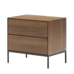 Wohnen Nachtkommode in Nussbaumfarben und Anthrazit - Milena