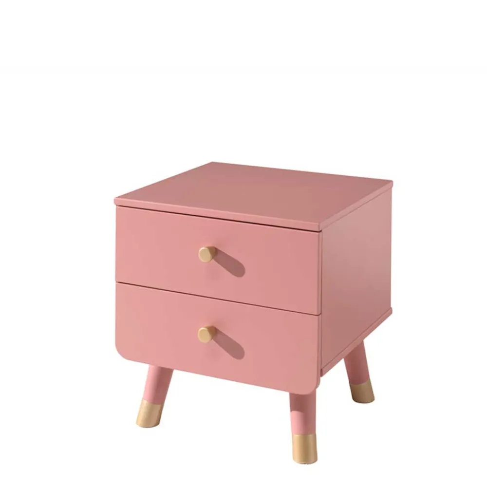 Wohnen Nachtkommode in Rosa & Gold - Abelonia