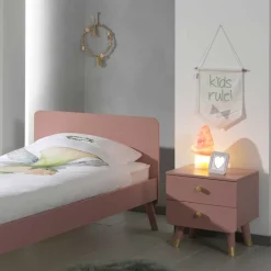 Wohnen Nachtkommode in Rosa & Gold - Abelonia