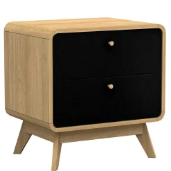 Wohnen Nachtkommode in Schwarz & Eiche - Sondros