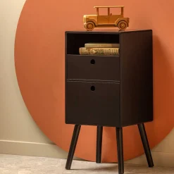 Wohnen Schwarze Möbel|Nachttische*Nachtkommode in Schwarz - Borkata