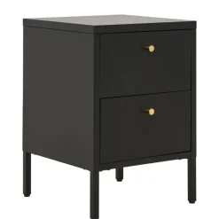 Wohnen Nachtkommode in Schwarz mit Gold - Singular