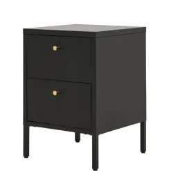 Wohnen Nachtkommode in Schwarz mit Gold - Singular