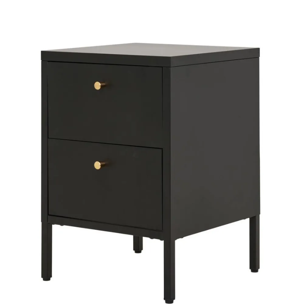 Wohnen Nachtkommode in Schwarz mit Gold - Singular