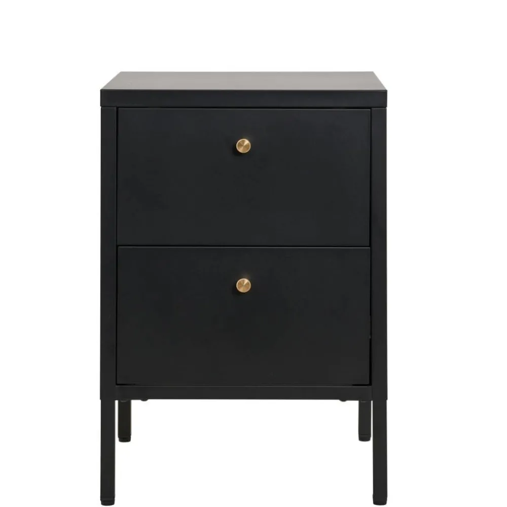 Wohnen Nachtkommode in Schwarz mit Gold - Singular