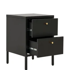 Wohnen Nachtkommode in Schwarz mit Gold - Singular