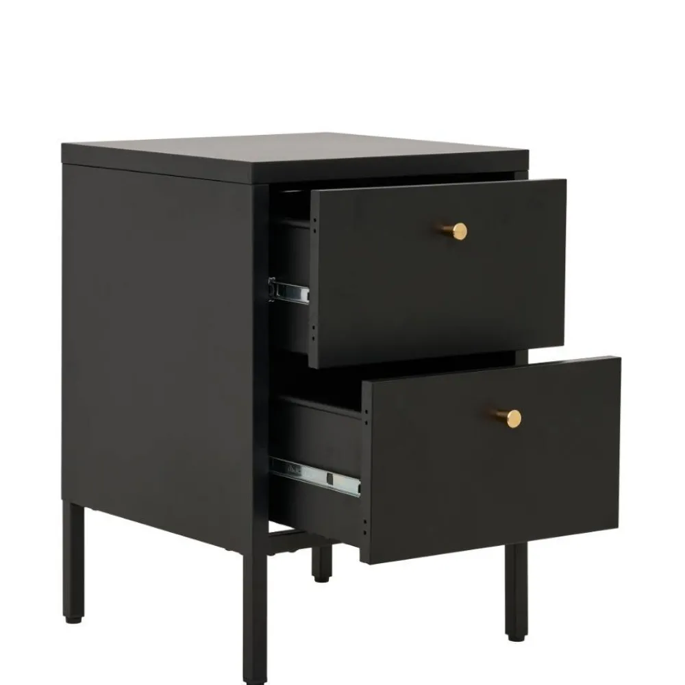 Wohnen Nachtkommode in Schwarz mit Gold - Singular