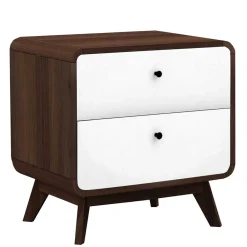 Wohnen Nachttische*Nachtkommode in Walnuss & Weiß - Pollux
