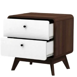 Wohnen Nachttische*Nachtkommode in Walnuss & Weiß - Pollux