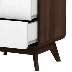 Wohnen Nachttische*Nachtkommode in Walnuss & Weiß - Pollux