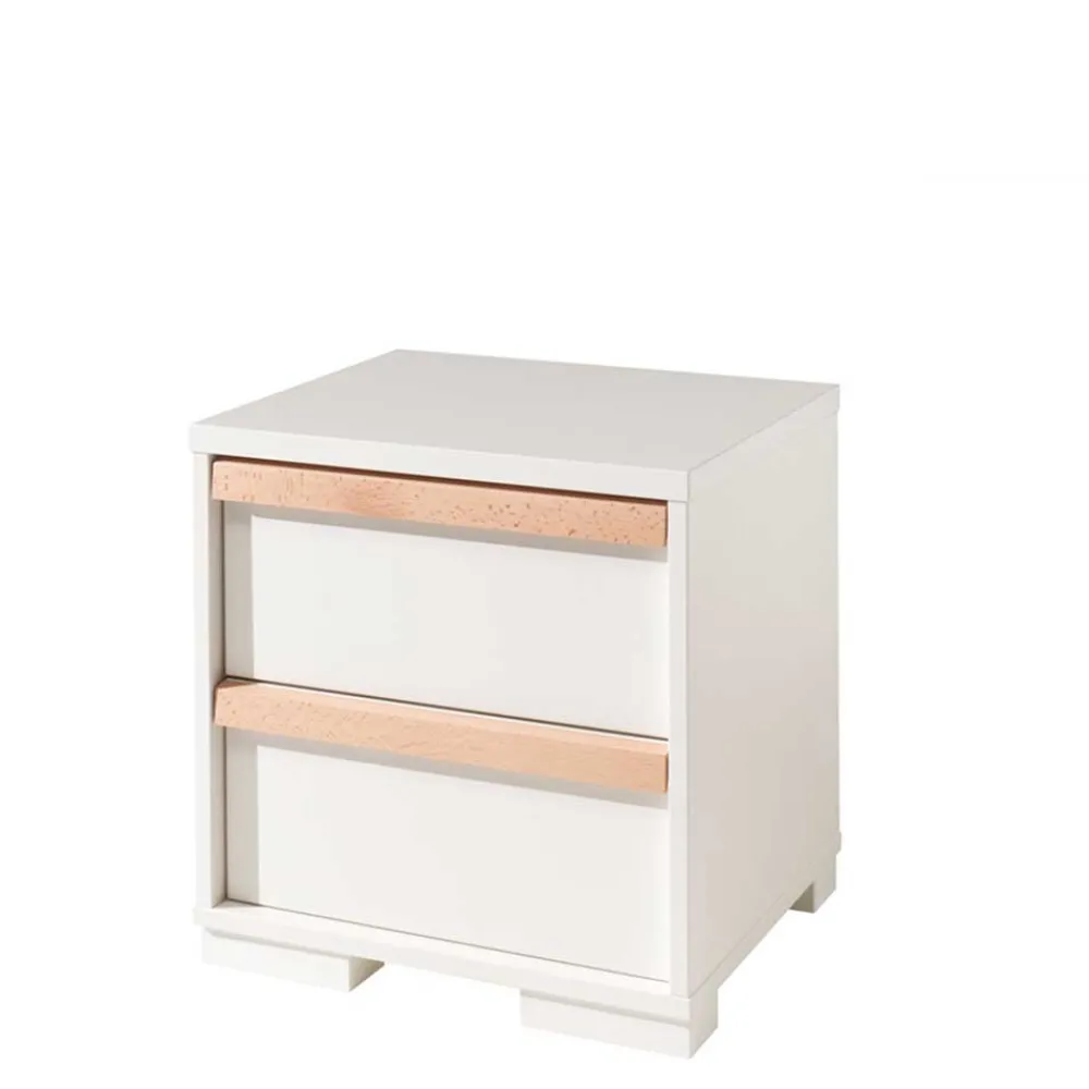 Wohnen Nachtkommode in Weiß & Buche - Eldrus