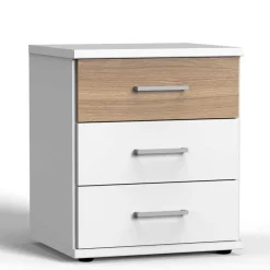 Wohnen Nachttische*Nachtkommode in Weiß & Eiche - Calassina