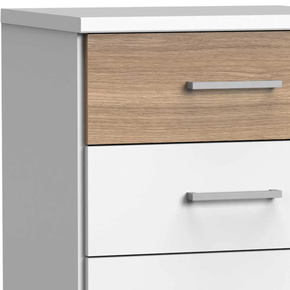Wohnen Nachttische*Nachtkommode in Weiß & Eiche - Calassina