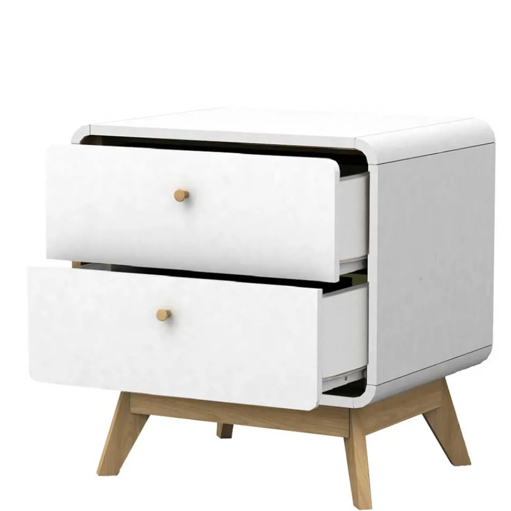 Wohnen Nachttische|Kommoden*Nachtkommode in Weiß mit Eiche - Kolreva