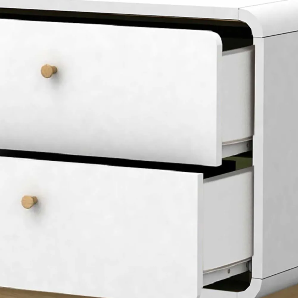 Wohnen Nachttische|Kommoden*Nachtkommode in Weiß mit Eiche - Kolreva