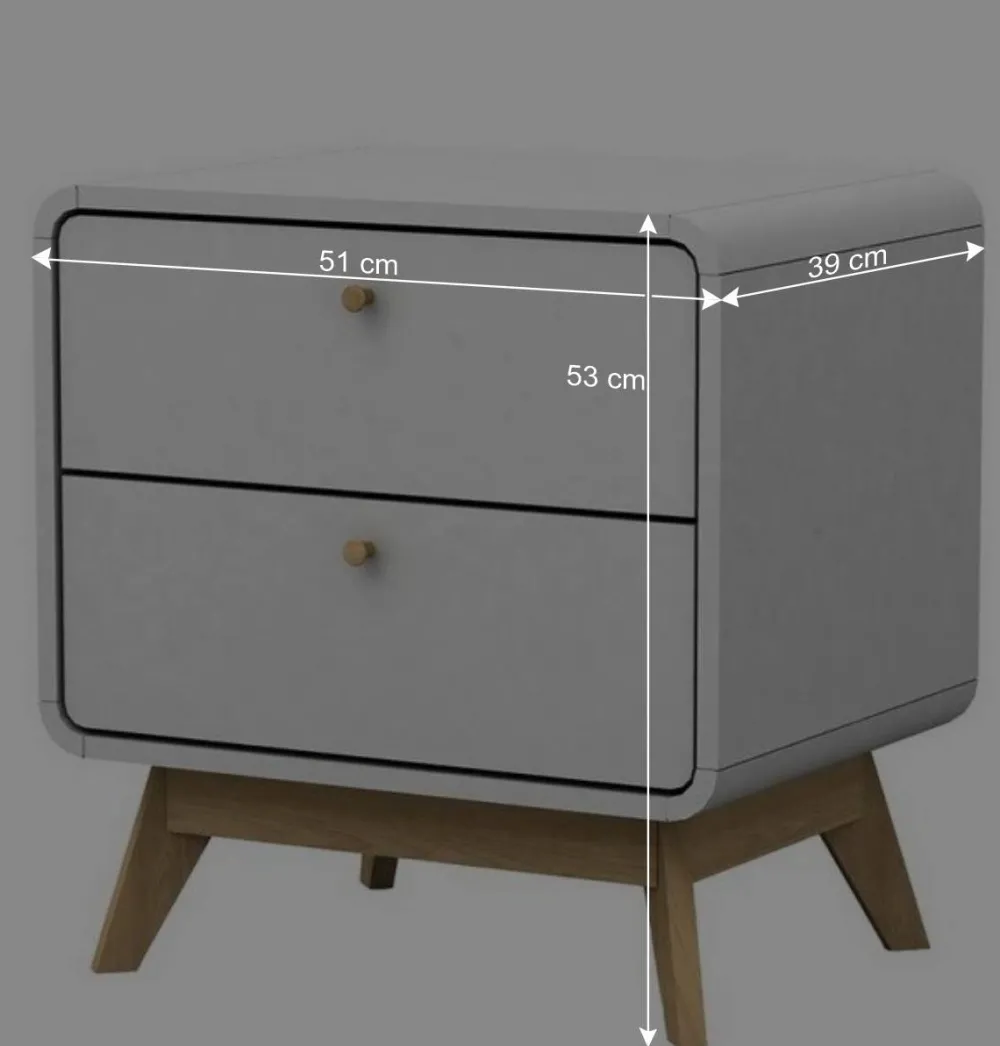Wohnen Nachttische|Kommoden*Nachtkommode in Weiß mit Eiche - Kolreva