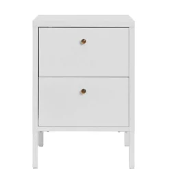 Wohnen Nachttische|Kommoden*Nachtkommode in Weiß mit Gold - Lititia