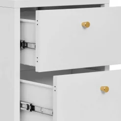 Wohnen Nachttische|Kommoden*Nachtkommode in Weiß mit Gold - Lititia