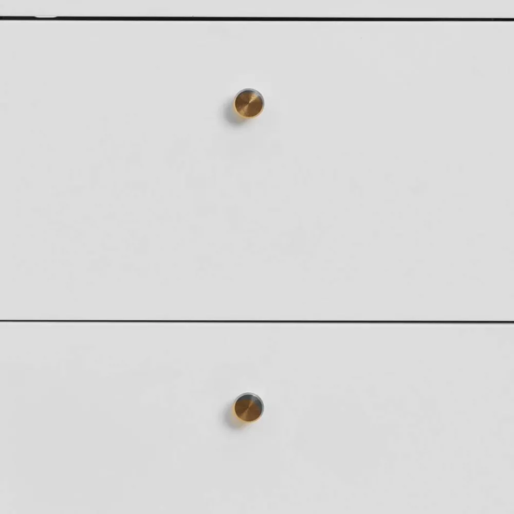 Wohnen Nachttische|Kommoden*Nachtkommode in Weiß mit Gold - Lititia