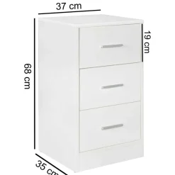 Wohnen Nachttische|Kommoden*Nachtkommode in Weiß mit Metallgriffen - Guantama