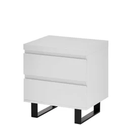 Wohnen Nachttische|Kommoden*Nachtkommode in Weiß mit Schwarz - Atela