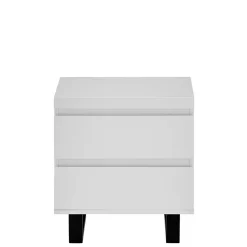Wohnen Nachttische|Kommoden*Nachtkommode in Weiß mit Schwarz - Atela