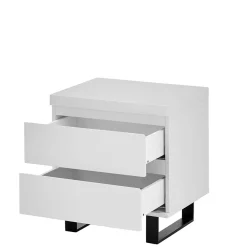 Wohnen Nachttische|Kommoden*Nachtkommode in Weiß mit Schwarz - Atela