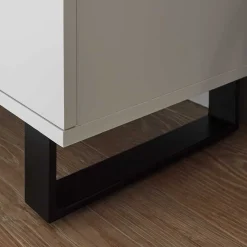 Wohnen Nachttische|Kommoden*Nachtkommode in Weiß mit Schwarz - Atela