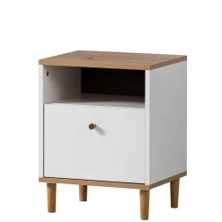 Wohnen Kommoden|Nachttische*Nachtkommode in Weiß mit Wildeiche - Ambreros