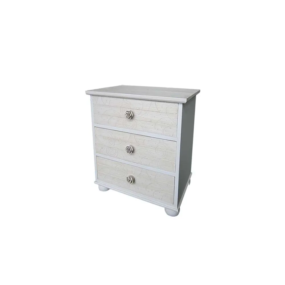 Wohnen Nachttische|Shabby Chic Möbel*Nachtkommode Leviusa in Weiß Creme