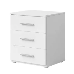 Wohnen Nachtkommode mit drei Schubladen in Weiß - Juleste